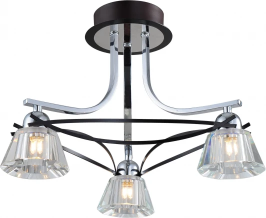 89101-3 chrome + wengue Потолочная люстра N-Light 89101 89101-3 chrome + wengue