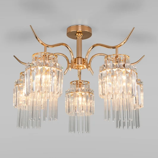 10119/5 золото Потолочная люстра Eurosvet Sevilia 10119/5 золото/прозрачный хрусталь Strotskis