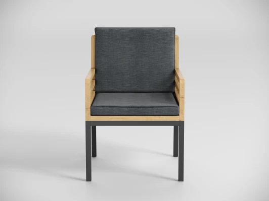 CPPCLM.010800.C6 Стул уличный Gardenini Premium PatioCalma (Алюминий,Ткань,Тик/Темно-серый) арт.CPPCLM.010800.C6