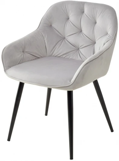 UDC9051BLV03 Стул M-City BREEZE BLUVEL-03 LIGHT GREY, велюр/ черный каркас