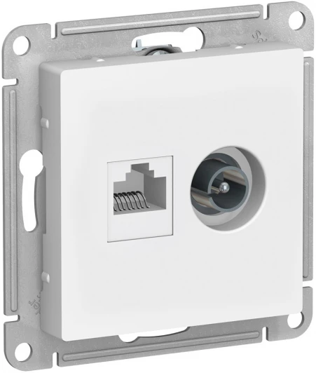 ATN000189 ТВ-розетка встраиваемая и Ethernet RJ-45 (белый) Systeme Electric AtlasDesign ATN000189