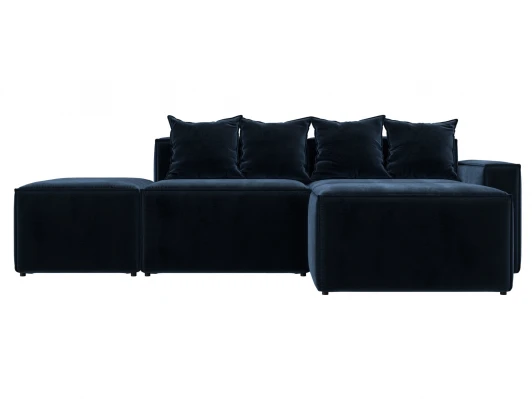 129794 Диван угловой модульный Лига-063 угол правый (ДСП/Пластик/Велюр/Синий) Лига Диванов 129794