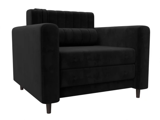 132561 Кресло Лига-070 (ЛДСП,Брус,Фанера/Дерево/Велюр/Черный) Лига Диванов 132561