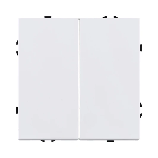 EC-025WH Выключатель кнопочный 2-клавишный 10А/250В белый матовый Kollinger Eclipse EC-025WH