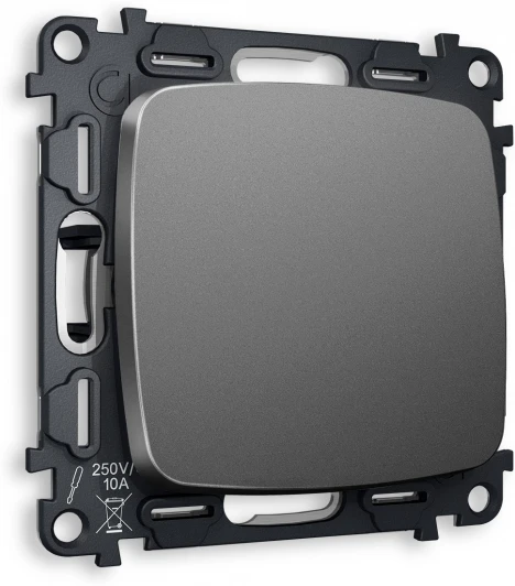 MO651030 Комплект механизма Ambrella Volt 1-клавишного перекрестного выключателя OMEGA MO651030 Антрацит серый QUANT