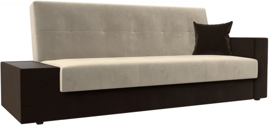 118492L Диван-книжка Лига-020 стол слева (Бежевый,Коричневый/Микровельвет) Лига Диванов арт.118492L