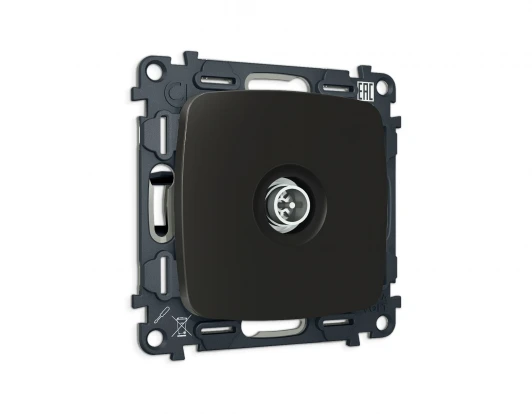 MO813005 Комплект механизма ТВ-розетки оконечной экранированной встраиваемый (черный матовый) Ambrella Volt QUANT MO813005