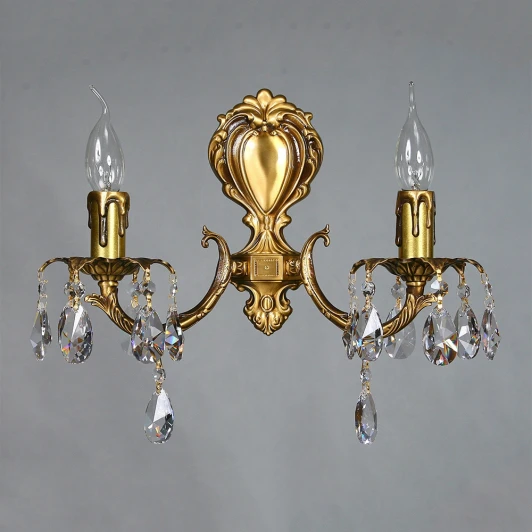 2226/2 AB Tear Drop Бра Ambiente by Brizzi Benisa 2226/2 AB Tear Drop (220V, хрусталь Asfour, подвески, подсвечник, свеча)