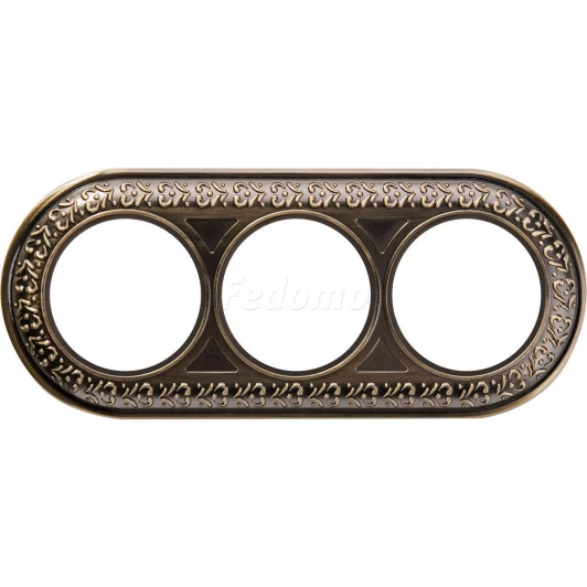 WL70-frame-03 Рамка на 3 поста Werkel Antik Runda, бронза