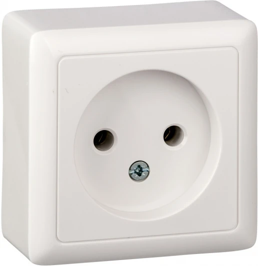 RA10-131-B Розетка накладная без заземления (белый) Systeme Electric HIT RA10-131-B