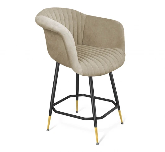 8508266602 Стул полубарный Sheffilton SHT-ST31-C1/S148-1 ванильный крем/черный муар/золото 8508266602