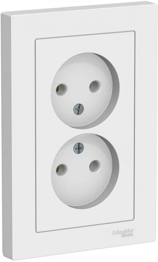 ATN000120 Розетка встраиваемая двойная без заземления (белый) Systeme Electric AtlasDesign ATN000120