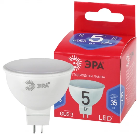 LED MR16-5W-865-GU5.3 R Лампочка светодиодная GU5.3 5W ЭРА LED MR16-5W-865-GU5.3 R