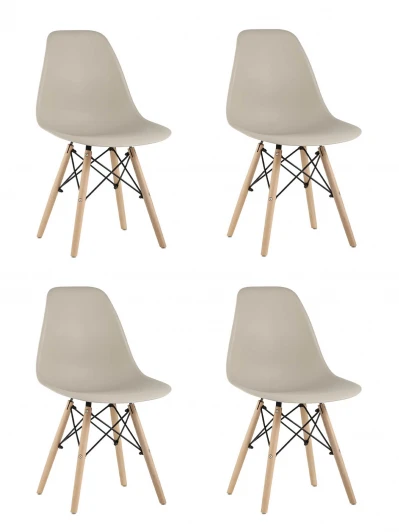 УТ000037158 Стул Eames Style DSW бежевый x4 (разборный каркас) Stool Group арт.УТ000037158