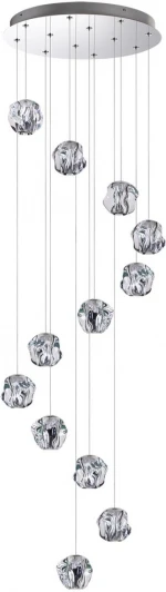 5084/60L Потолочная каскадная люстра Odeon Light Jemstone 5084/60L хром/прозрачный/металл/акрил LED 60W 4000K 3000Лм (220V, на проводе)