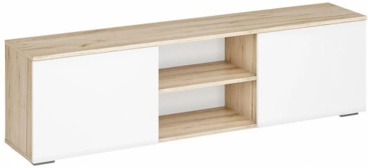 580875 ТВ-тумба Алетра ТБ01-1600 (Алетра ТБ01-1600 дуб крафт серый / глянец белый) Woodville арт.580875