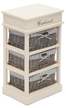 9745 Тумба с 3 корзинами и ящиком Secret De Maison OUVERTURE 3 ( mod. 4336 ) butter white (слоновая кость) (дерево павловния, мдф)