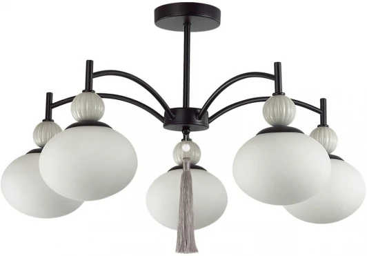 8273/5C Потолочная люстра на штанге Lumion Gloriya 8273/5C черный, серый/белый металл, керамика/стекло Е14 5*40W 220V (шарики)