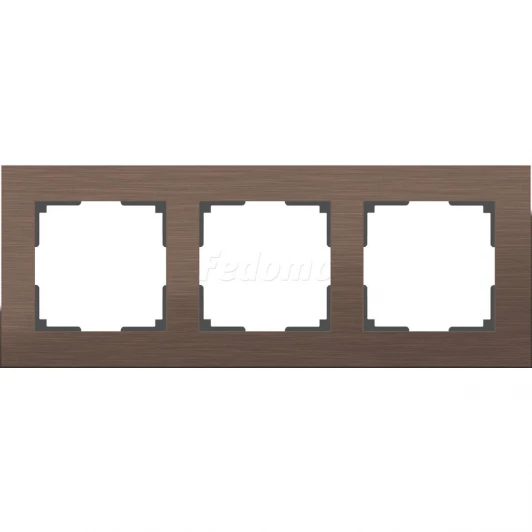 WL11-Frame-03 Рамка на 3 поста Werkel Aluminium, коричневый алюминий