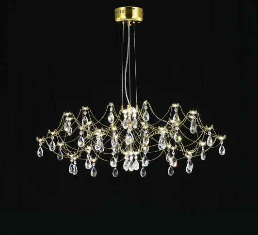 MR2663-60P-50AD Подвесная люстра светодиодная с пультом и хрустальными подвесками Asfour MyFar Ersilia MR2663-60P-50AD