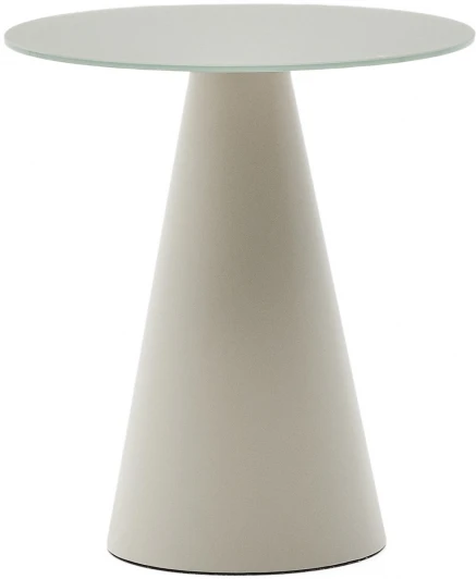 261699 Журнальный столик Wilshire из матового стекла и стали матово-серый Ø50 см La Forma (ex Julia Grup) арт.261699