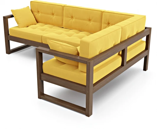 19709 Диван Arsko Астер У орех желтый велюр