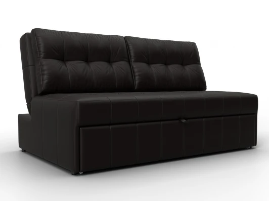 134924 Диван прямой Лига-107 (140) (ЛДСП,Брус,Фанера,Экокожа/Коричневый) Лига Диванов 134924