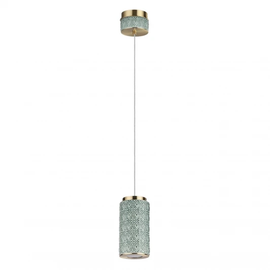 5452/5L Подвесной светильник светодиодный Odeon Light Lulu 5452/5L светлая бронза/зеленый/металл/керамика/акрил LED 5W 3000K