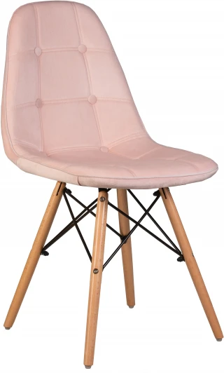 301-LMZL BENNET, цвет сиденья пудрово-розовый велюр (HLR-39), цвет основания светлый бук Стул обеденный BENNET (ножки светлый бук, пудрово-розовый велюр (HLR-39))