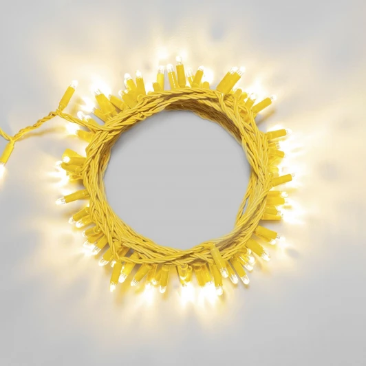 PST100CAP-12-1WW Гирлянда Нить с колпачком 10м тепло-белая 24В, 100 LED, провод золотой ПВХ, IP65 Laitcom PST100CAP-12-1WW