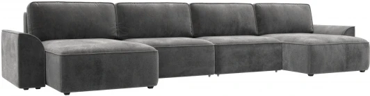 128357 Диван п-образный Лига-048 НПБ лонг Лига Диванов (Велюр) арт.128357