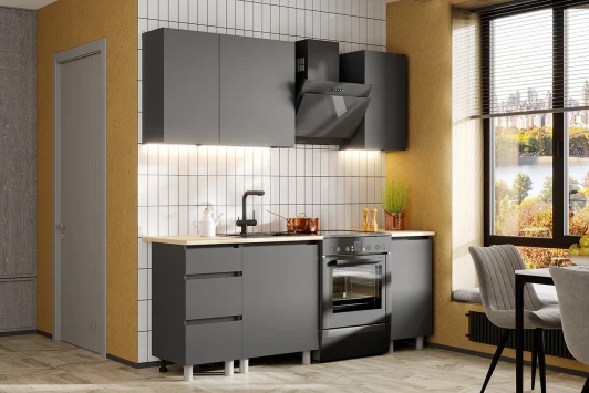 Н14471233 Модульная Кухня Денвер Арника 1,4 м, Графит