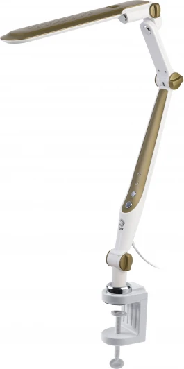 NLED-496-12W-G Офисная настольная лампа светодиодная на струбцине с регулировкой цветовой температуры и яркости ЭРА NLED-496-12W-G (220V, сенсорный выключатель)