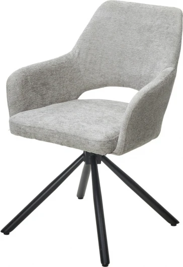 629M05436 Стул M-City NURI 180 град. поворот. 3018-03 светло-серый, шенилл/ черный каркас