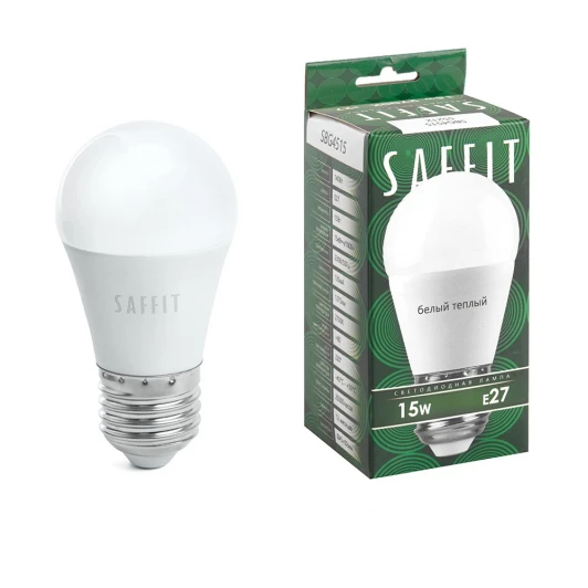 55212 Лампа светодиодная Saffit SBG4515 55212 Шарик E27 15W 230V 2700K