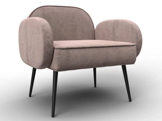 132437 Кресло Лига-086 (Фанера/Металл/Велюр/Бежевый) Лига Диванов 132437