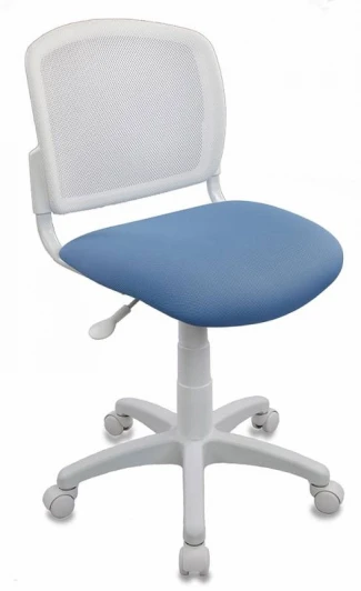CH-W296NX/26-24 Кресло детское Бюрократ CH-W296NX белый TW-15 сиденье голубой 26-24 сетка/ткань крестовина пластик пластик белый