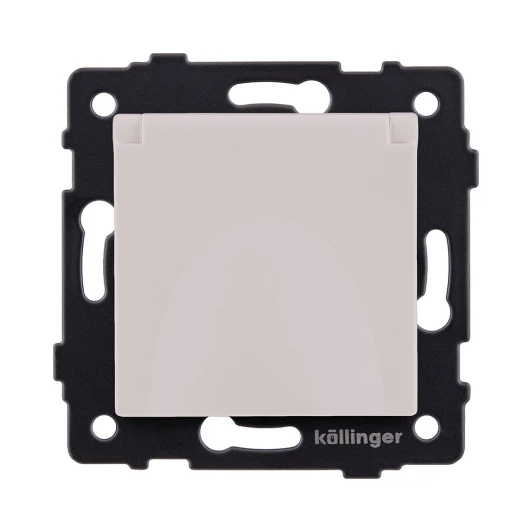 REA-006CM Розетка штепсельная SCHUKO 16A/250 В с крышкой, кашемир матовый Kollinger REA-006CM для Aspekt, Eleganz, Reflex