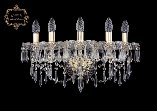 10.23.5.165.XL.Gd.Dr Бра Art Classic 10.23 10.23.5.165.XL.Gd.Dr (220V, хрусталь, подвески, подсвечник, свеча)