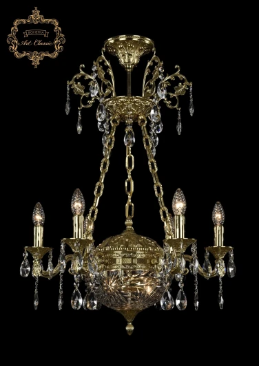 31.51.6.CK125SP.250SP.G.Sp.Clear.1A Подвесная люстра с хрустальными подвесками Art Classic 31.51 31.51.6.CK125SP.250SP.G.Sp.Clear.1A