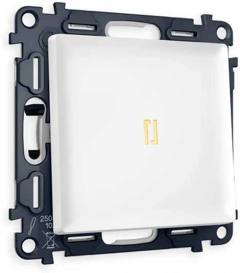 MA122010 Комплект механизма Ambrella Volt 1-клавишного выключателя с подсветкой 3200K ALFA MA122010 Белый матовый QUANT