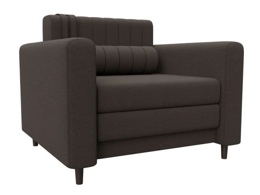 132543 Кресло Лига-070 (ЛДСП,Брус,Фанера/Дерево/Рогожка/Коричневый) Лига Диванов 132543