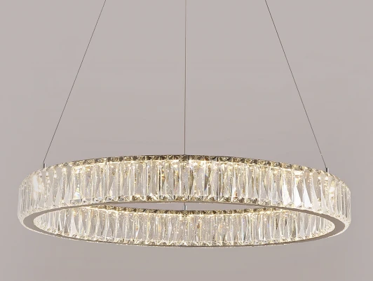 8240/60 chrome Подвесной светильник Newport 8240 8240/60 chrome (LED, 220V, хрусталь, на тросе, кольцо)