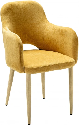 410124101h_sun_н.дуб Кресло Ledger желтый/нат.дуб R-Home арт.410124101h_sun_н.дуб