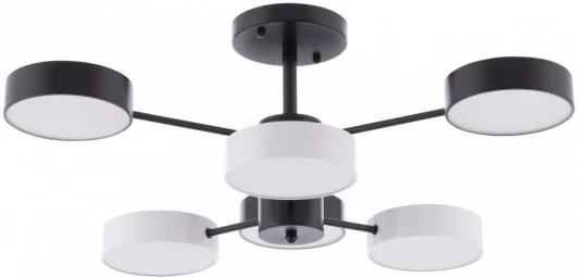 250906/6B Bk/Wh Потолочная люстра светодиодная на штанге Arte Milano Ferrara 250906/6B Bk/Wh (220V, круглые)