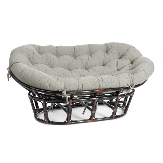 25284 Диван MAMASAN/МАМАСАН 23/02 W /с подушкой/ 169х102х80см, античный черно-коричневый, матрац 182х119см, ткань серо-бежевая 3м 16/2 Tetchair 25284