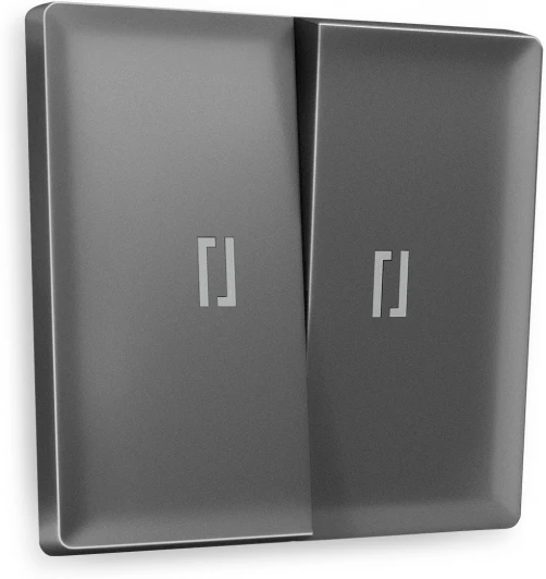AP6540 Лицевая панель Ambrella Volt ALFA (Антрацит серый) для 2-клавишных выключателей с подсветкой QUANT AP6540