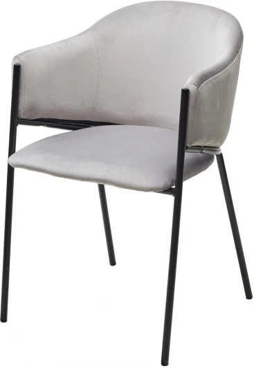 688M05712 Стул M-City ДИЛЛ, цвет H-09 Светло-серый, велюр / черный каркас