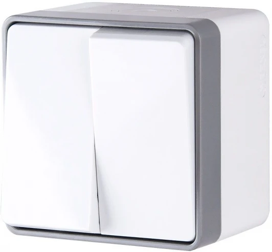 WL15-03-02 Выключатель двухклавишный (белый) Werkel WL15-03-02 (a036774)