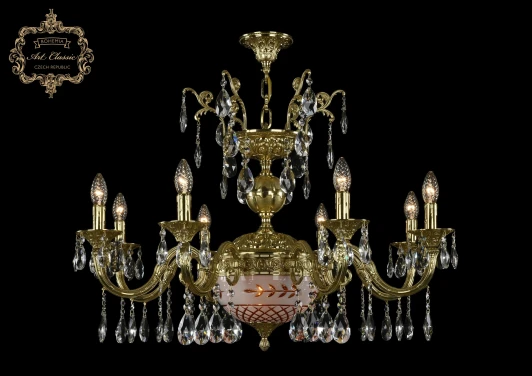 31.29.8.CK250SP.250GL.G.Sp.Amber.White.1B Подвесная люстра с хрустальными подвесками Art Classic 31.29 31.29.8.CK250SP.250GL.G.Sp.Amber.White.1B